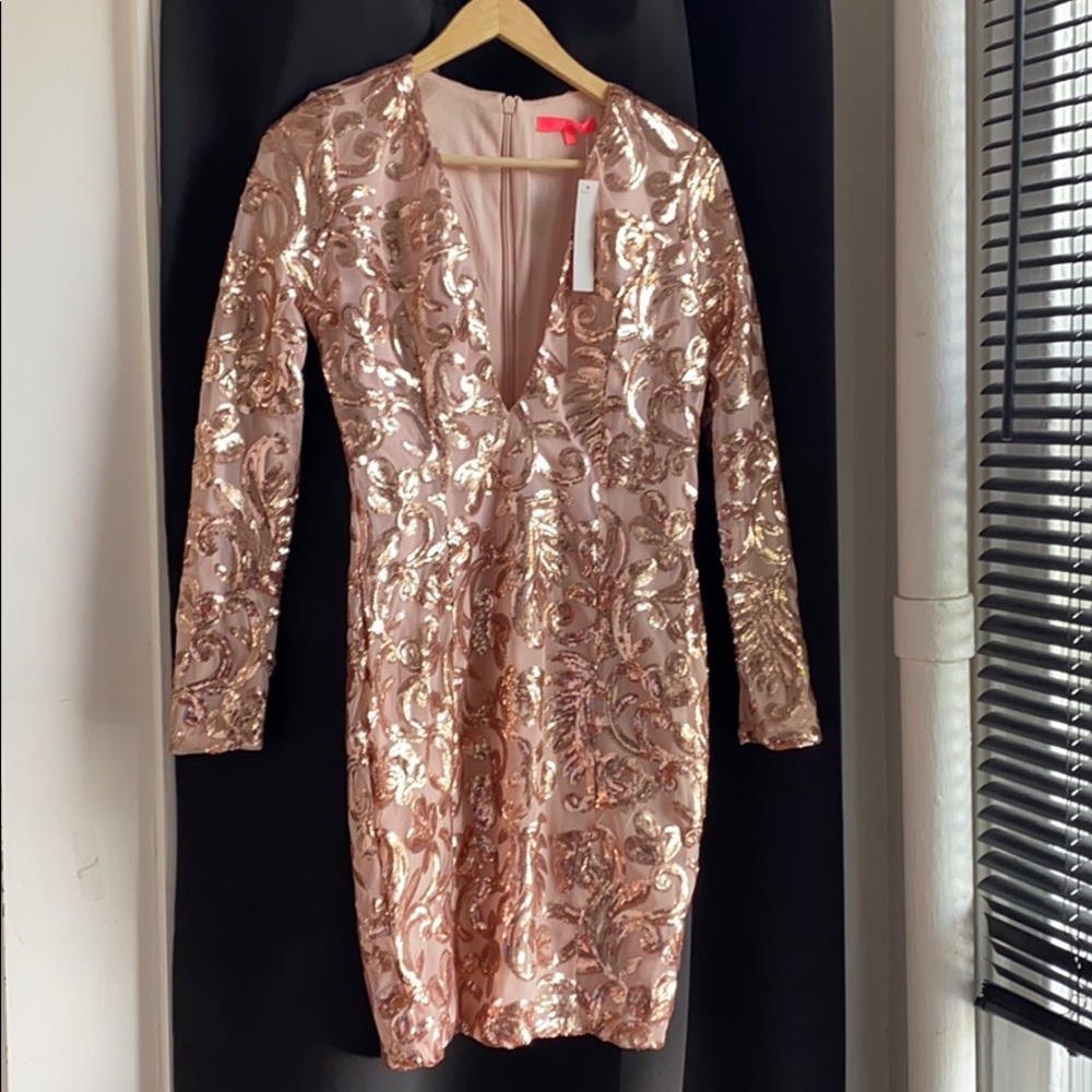 Rose Gold Sequined Dress